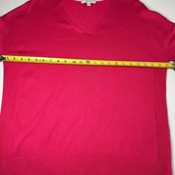 Esprit Coral Vneck Knit Sweater Cotton Blend Size XL - Picture 7 of 10